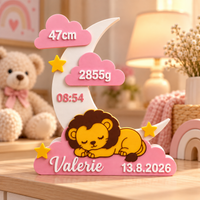 Placa Decorativa Personalizada Bebê Leão