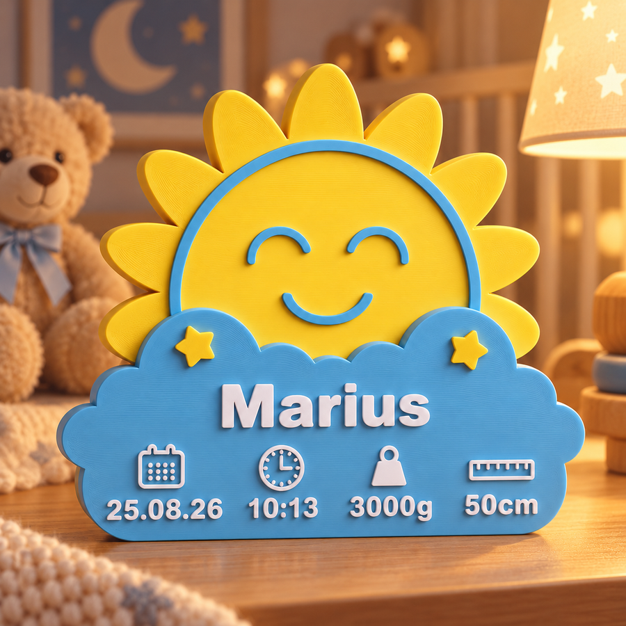 Placa Decorativa Personalizada Bebê Sol