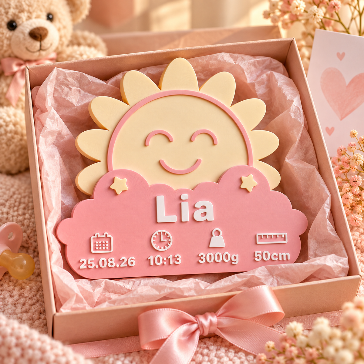 Placa Decorativa Personalizada Bebê Sol